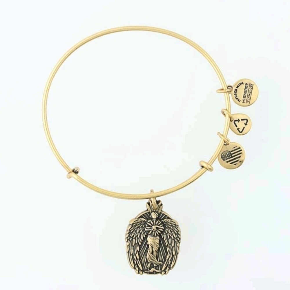 ALEX AND ANI Guardian of Knowledge Angel Charm Bangle Bracelet Enlighten Me